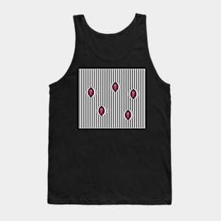 The arrival of small pink men out from the striped black and white pattern Tank Top